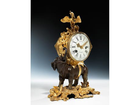 Louis XV-Elefanten-Kaminuhr